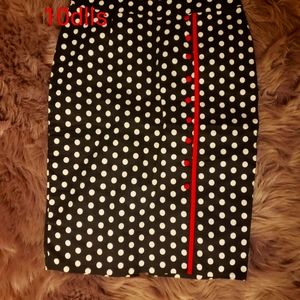 Black and white polka dot skirt